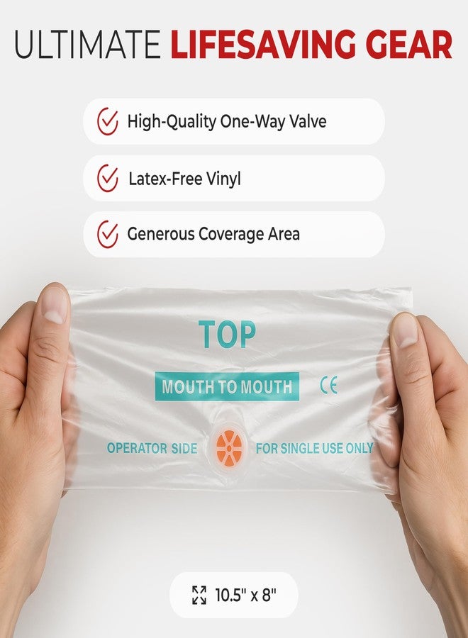 Ever Ready First Aid CPR Mask for Pocket or Key Chain, CPR Emergency Face Shield with One-Way Valve Breathing Barrier for First Aid or AED Training, 5 Count - Purple - Image 4